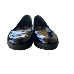 Fitflop Superballerina Navy Patent Leather Slip On Comfort Shoes Womens 7